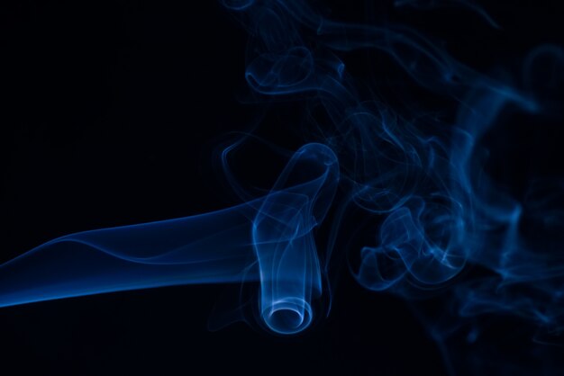 White smoke collection on black background