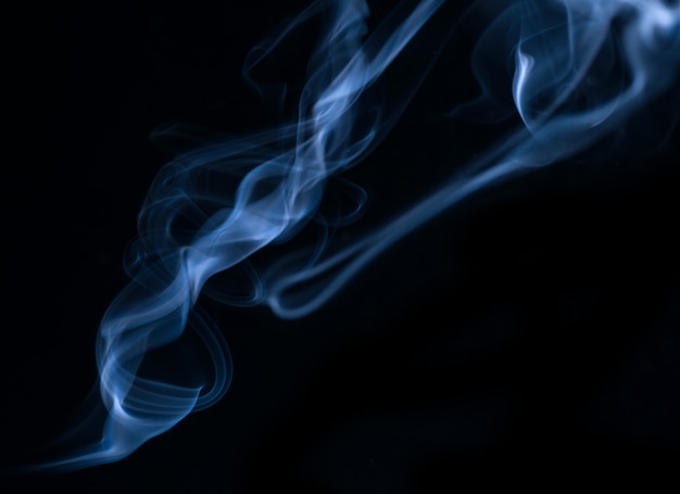 White smoke collection on black background