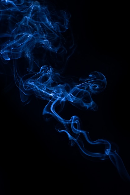 White smoke collection on black background