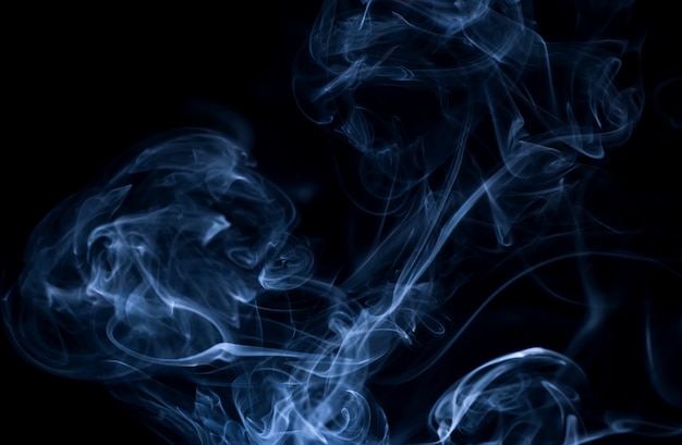 White smoke collection on black background