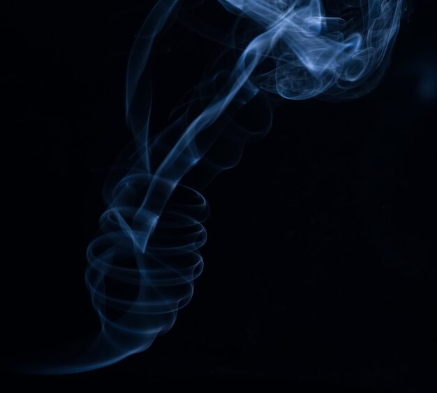 White smoke collection on black background