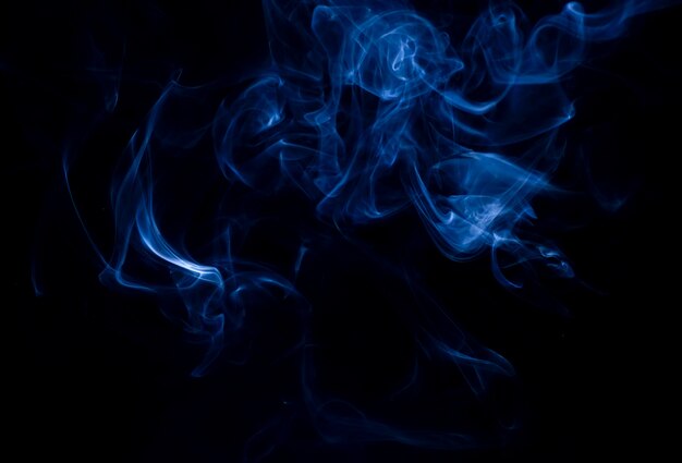 White smoke collection on black background