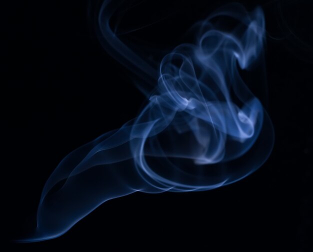 White smoke collection on black background