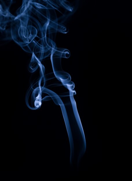 White smoke collection on black background