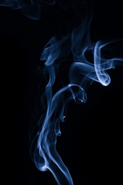 White smoke collection on black background