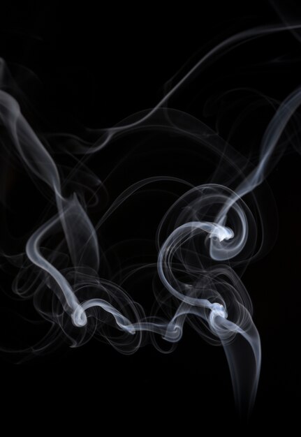 White smoke collection on black background