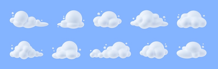 Free Photo white soft clouds in sky overcast weather icons