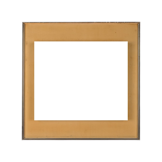 Free photo white square against a brown frame isolated on a white background