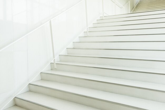 White stairs unfocused