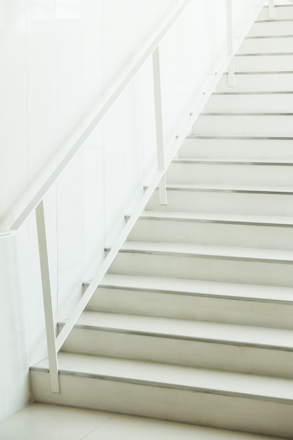 White stairs unfocused
