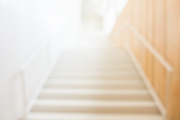 White stairs unfocused