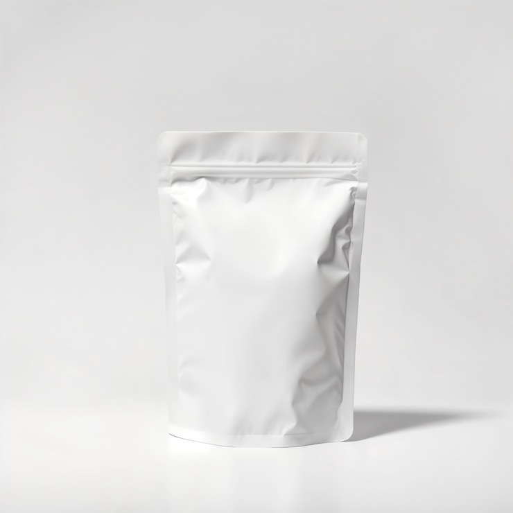 Free Photo white stand-up pouch with zipper