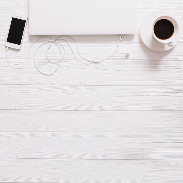 White still life with gadgets