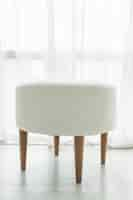 Free photo white stool chair