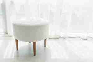 Free photo white stool chair