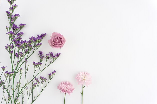 White surface with pretty flowers