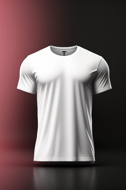 검정색 배경과 검정색과 빨간색 배경이 있는 흰색 티셔츠.