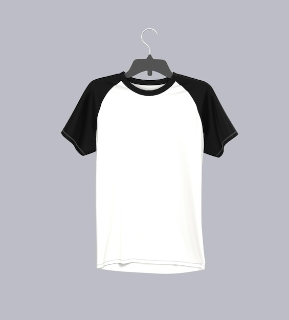 黒い袖の白いTシャツ