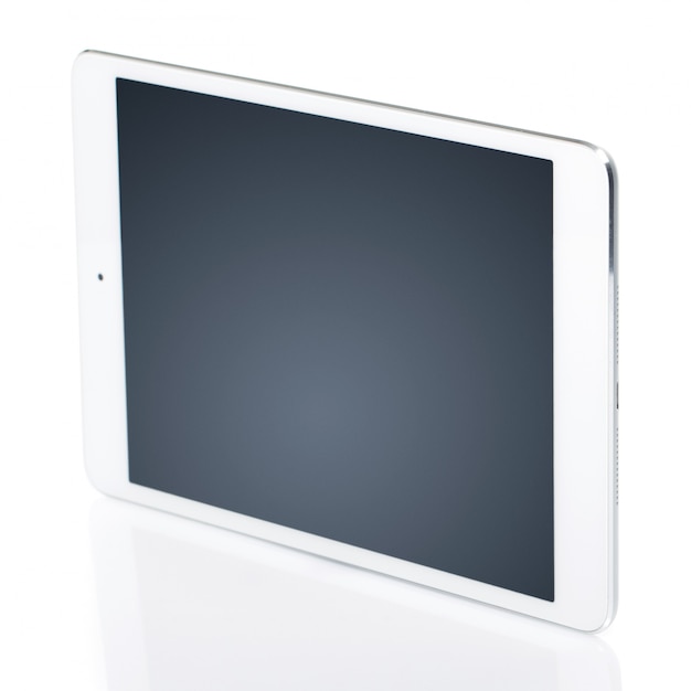 White tablet with black screen