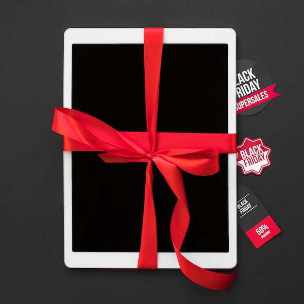 Free photo white tablet with ribbon near sale stickers