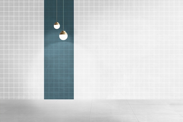 Free Photo white and teal empty room authentic interior design