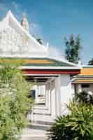 Free photo white thai temple and tree