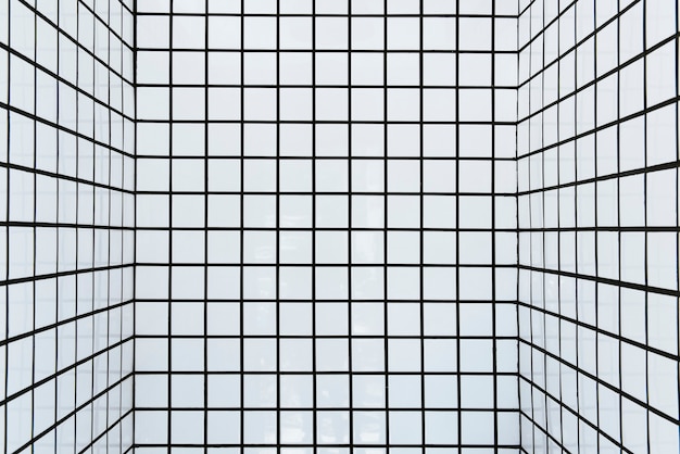 White tiled walls patterned background