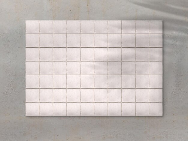 White tiles composition on a wall