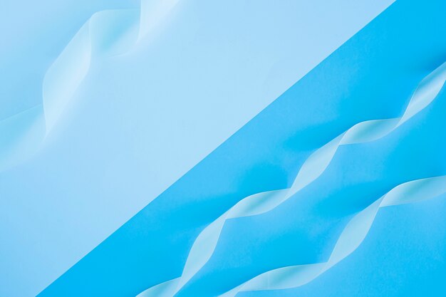 White transparent ribbon on dual blue background