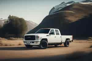 Free photo a white truck with the word gmc on the front