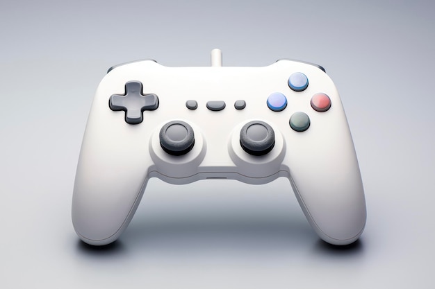 White Video Game Controller on Light Background