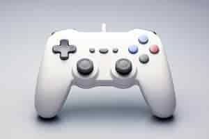 Free photo white video game controller on light background