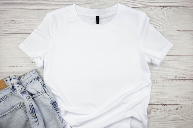 free flat lay t shirt mockup