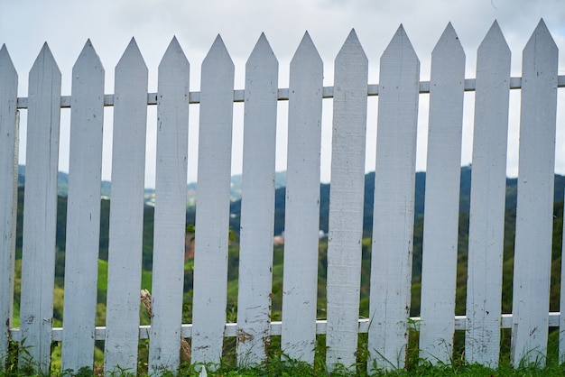 White wooden fence