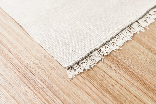 床に白い織りカーペットの背景