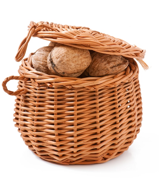 wicker basket isolated 