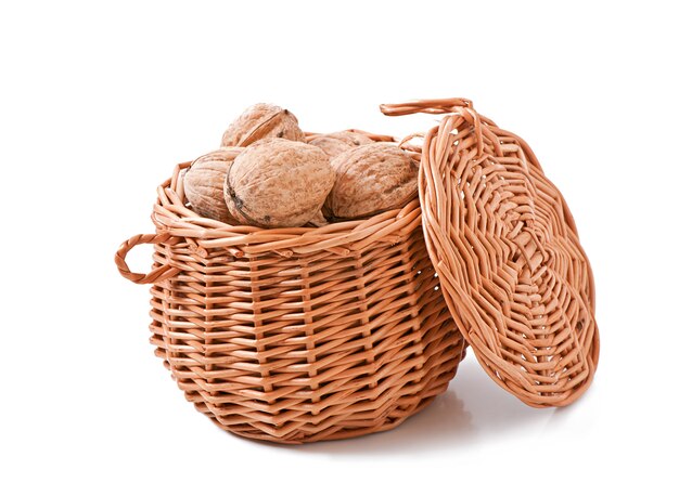 wicker basket isolated 