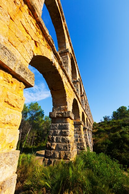 Wide angle shot of Aqueduct de les Ferreres