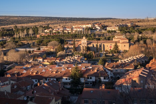 Wide angle shot of the La Encarnación monastery in Avila, Spain