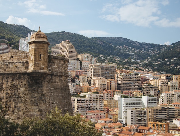 Wide angle shot of the Oceanographic Museum in Monaco