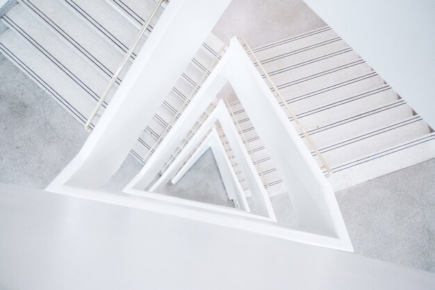 Wide shot of a white abstract architectural building