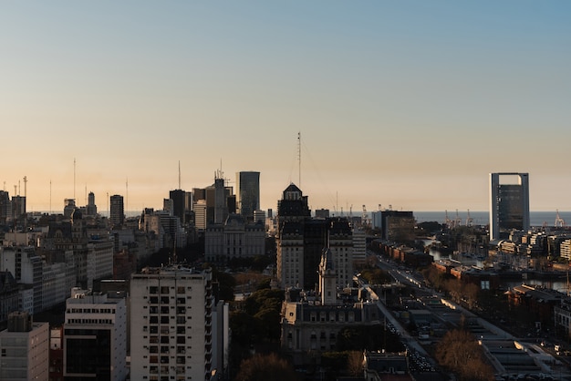 Wide-spread urban area skyline