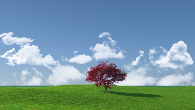 Free photo widescreen tree landscape