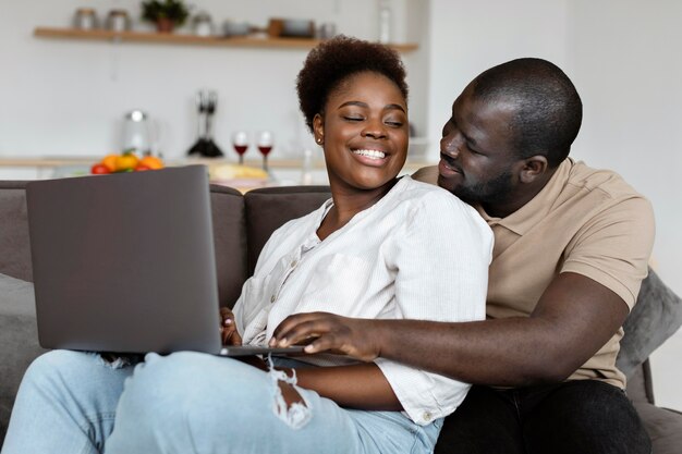 Wife and husband having some quality time together at home