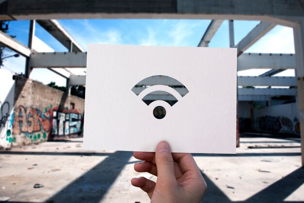 Wifi internet connection perforated paper