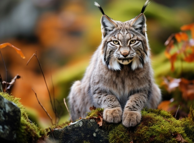 Free photo wild bobcat in nature