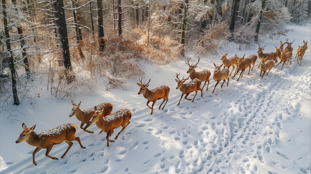 Wild deer in nature