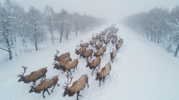 Wild deer in nature