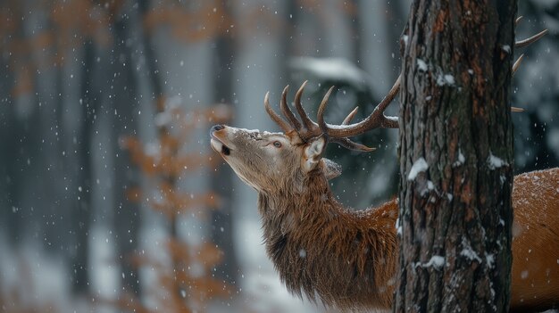 Free photo wild deer in nature