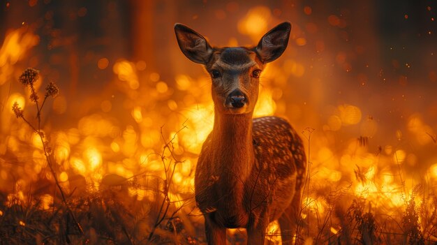 Wild deer in nature